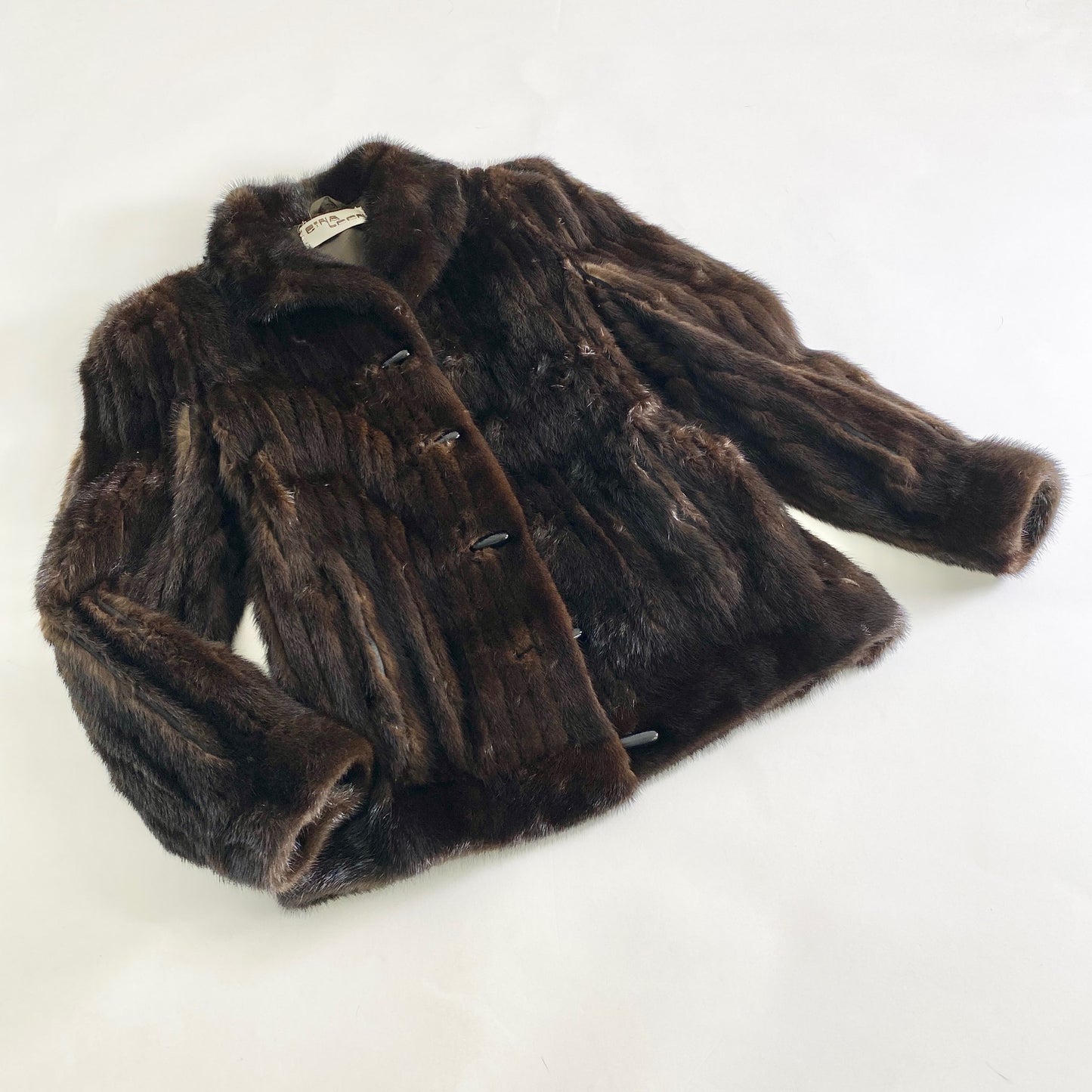 3L25《本毛皮》ミンクファー ミンクコート 毛皮コート M相当 ダークブラウン MINK FUR レディース