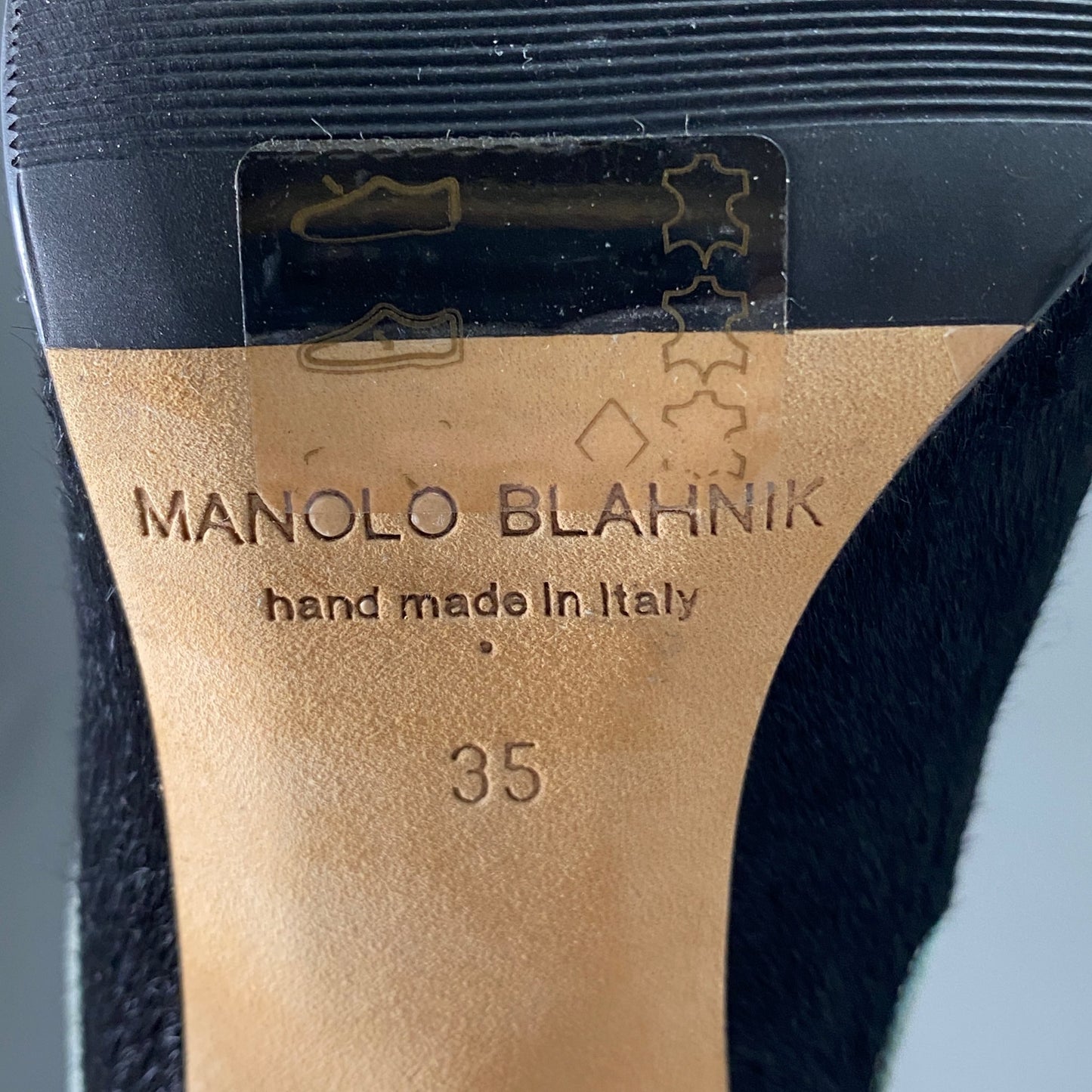 23L6 イタリア製 MANOLO BLAHNIK マノロ ブラニク ショートブーツ 35 ブラック レディース サイドゴアブーツ ピンヒールブーツ