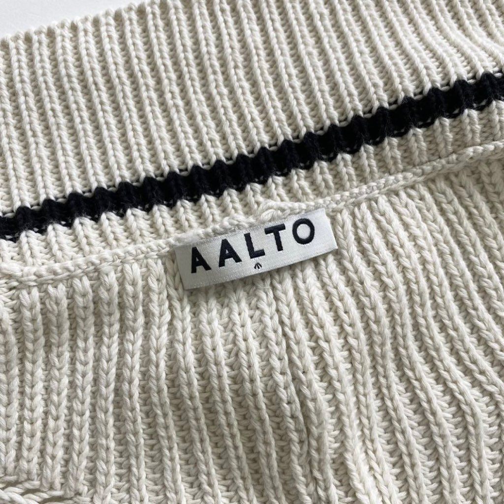 32f2 《美品》 AALTO アールト CABLE KNIT BOLERO ケーブルニットボレロ サイズ34 ホワイト レディース カーディガン 羽織 上着 カーデ