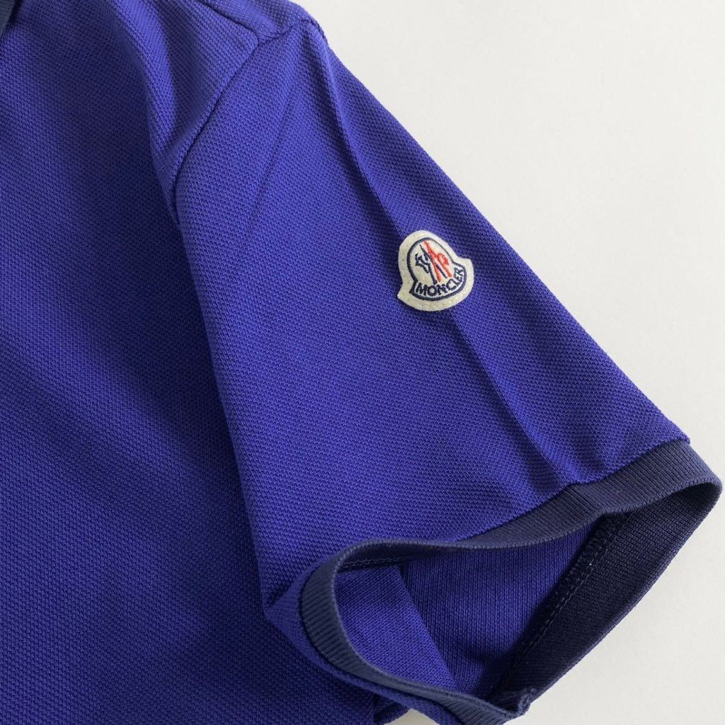 6e19-4 未使用タグ付☆MONCLER モンクレール ロゴワッペンポロシャツ サイズS ネイビー MAGLIA POLO MANICA C マリアポロマニカ メンズ