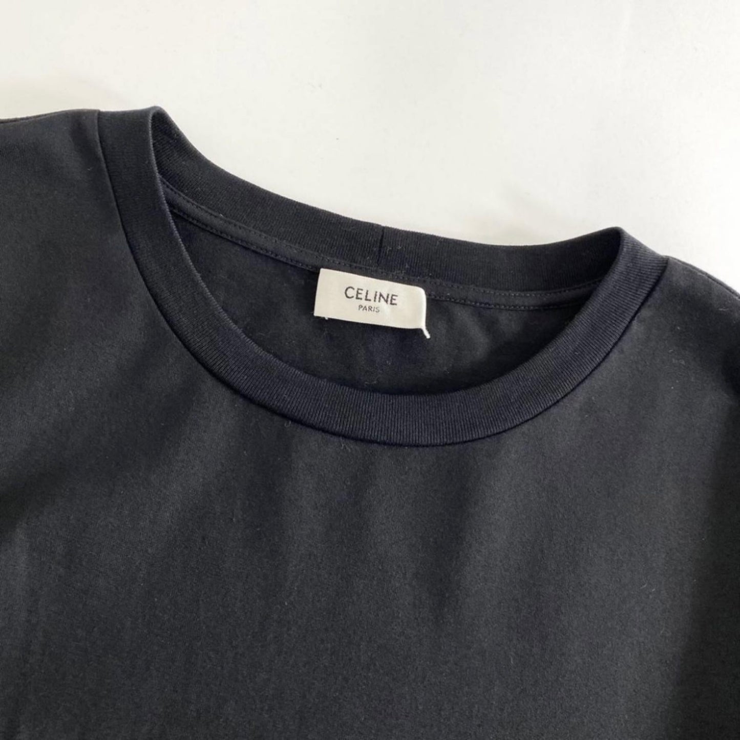 55i27 《美品》 CELINE セリーヌ ロゴプリント Tシャツ XS ブラック メンズ 半袖 tee カットソーイタリア製 コットン