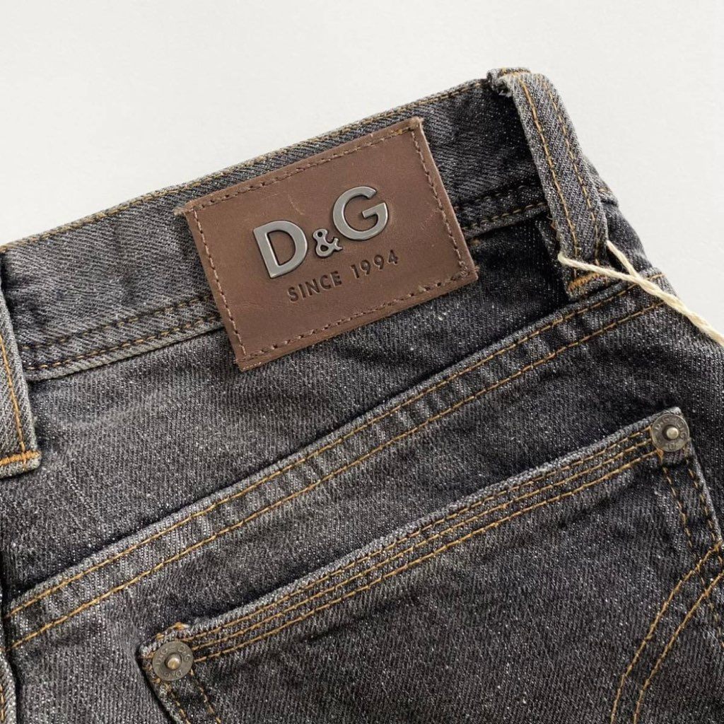 40g7 《タグ付》 DOLCE&GABBANA ドルチェアンドガッバーナ ヴィンテージ加工 ブラックデニムパンツ ジーンズ 28 ブラック D&G ドルガバ