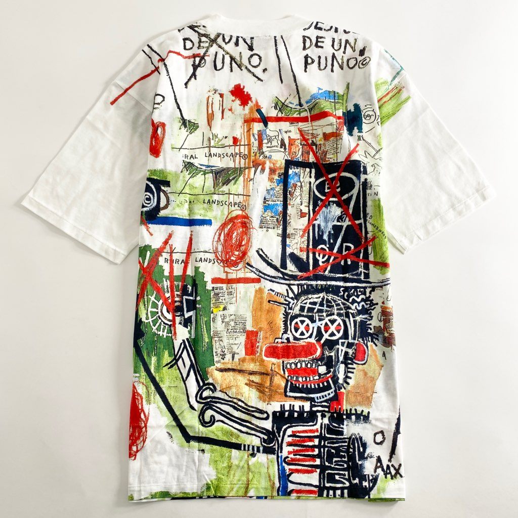 57b13 《美品》 BASQUIAT バスキア 00’s デッドストック 展覧会限定 アートTシャツ ホワイト 日本製 ジャン＝ミシェル バスキア カットソー TEE 絵画