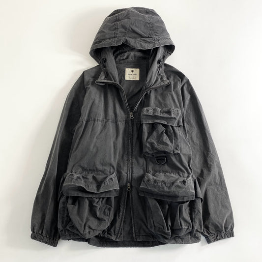 22a29 snow peak スノーピーク Indigo C/N Parka マウンテンパーカー ナイロンジャケット ライトアウター JK-19AU008 サイズS グレー系 メンズ 紳士服 アウトドア