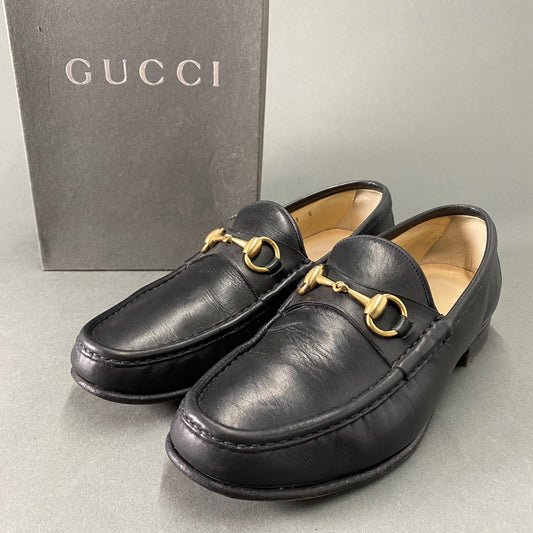 L9 GUCCI グッチ ホースビットローファー 41《26cm相当》 ブラック レザー イタリア製 ビジネス フォーマル