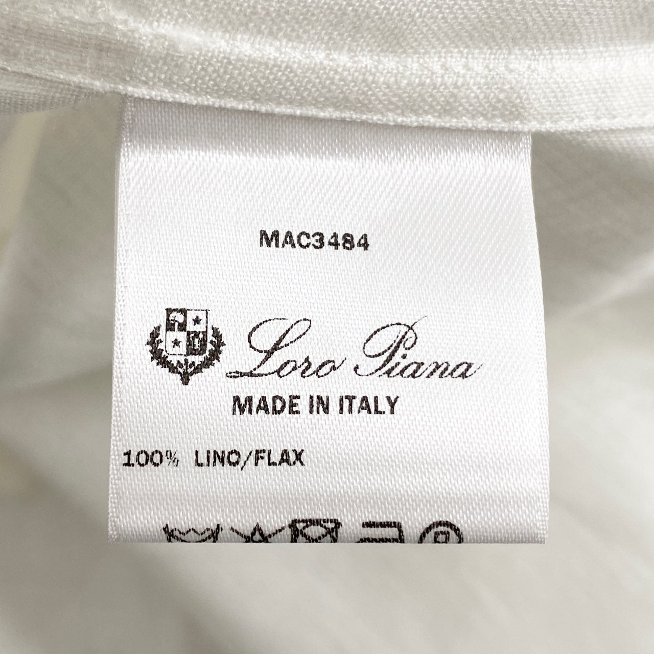 4a17 《美品》 イタリア製 Loro Piana ロロピアーナ リネンシャツ 半袖シャツ L ホワイト メンズ 麻 胸ポケット 春夏