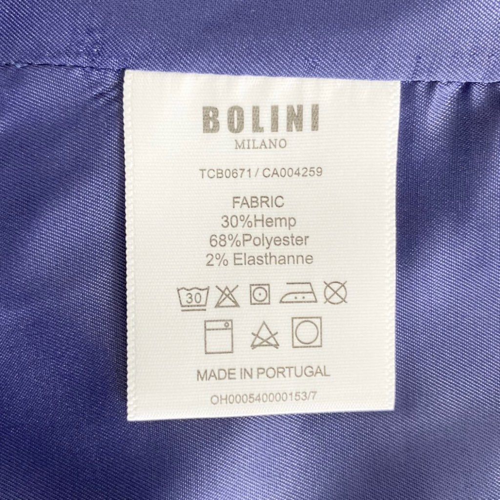 34g23 《極美品》 タグ付 BOLINI ボリーニ 23SS テーラードジャケット 44 ネイビー ブレザー リネン混 スーツ SUIT JACKET