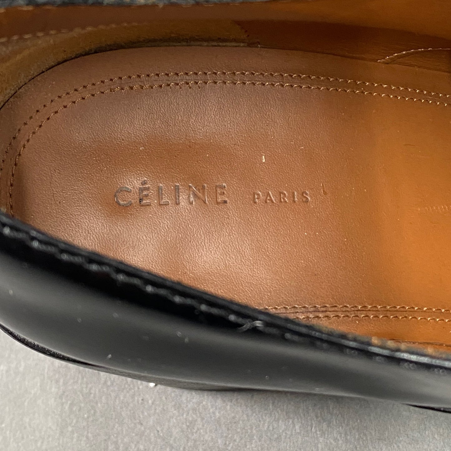 1a18 イタリア製 CELINE セリーヌ ドレスシューズ ヒールシューズ エディスリマン 35.5 ブラック レースアップ