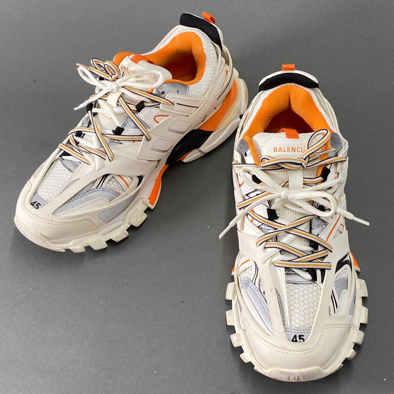 2L10 BALENCIAGA バレンシアガ TRACK TRAINER トラックトレーナー 29.5cm ホワイト オレンジ スニーカー