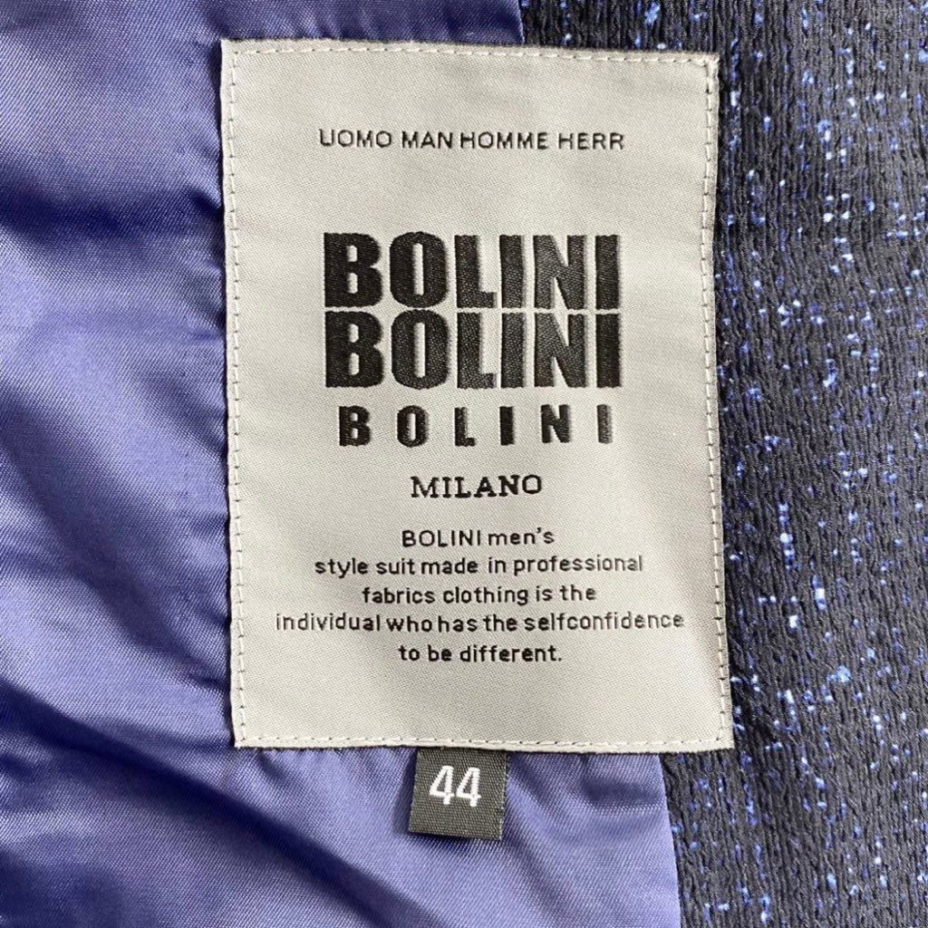 34g23 《極美品》 タグ付 BOLINI ボリーニ 23SS テーラードジャケット 44 ネイビー ブレザー リネン混 スーツ SUIT JACKET