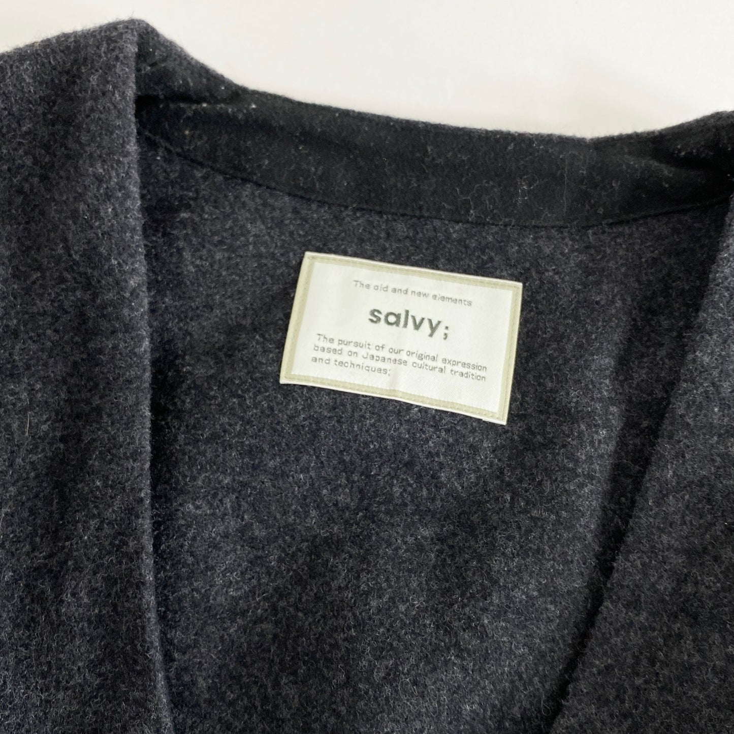 27L14 salvy; サヴィー カシミヤ混 Vネックニットトップ 0 グレー セーター 秋冬 cashmere 長袖 日本製