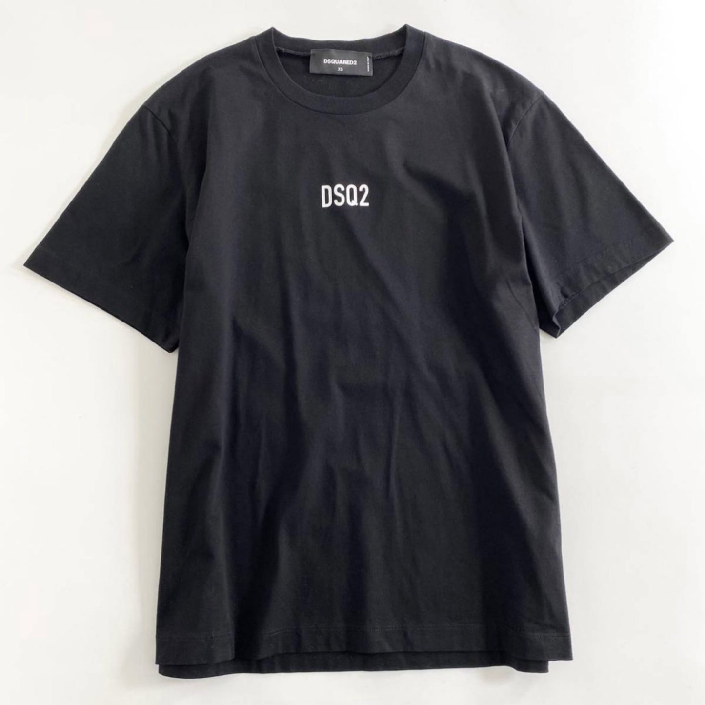 55i27 《美品》 DSQUARED ディースクエアード DSQ2プリント Tシャツ サイズXS 165 ブラック メンズ 半袖 tee カットソー イタリア製