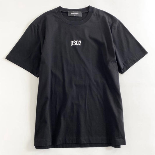 55i27 《美品》 DSQUARED ディースクエアード DSQ2プリント Tシャツ サイズXS 165 ブラック メンズ 半袖 tee カットソー イタリア製