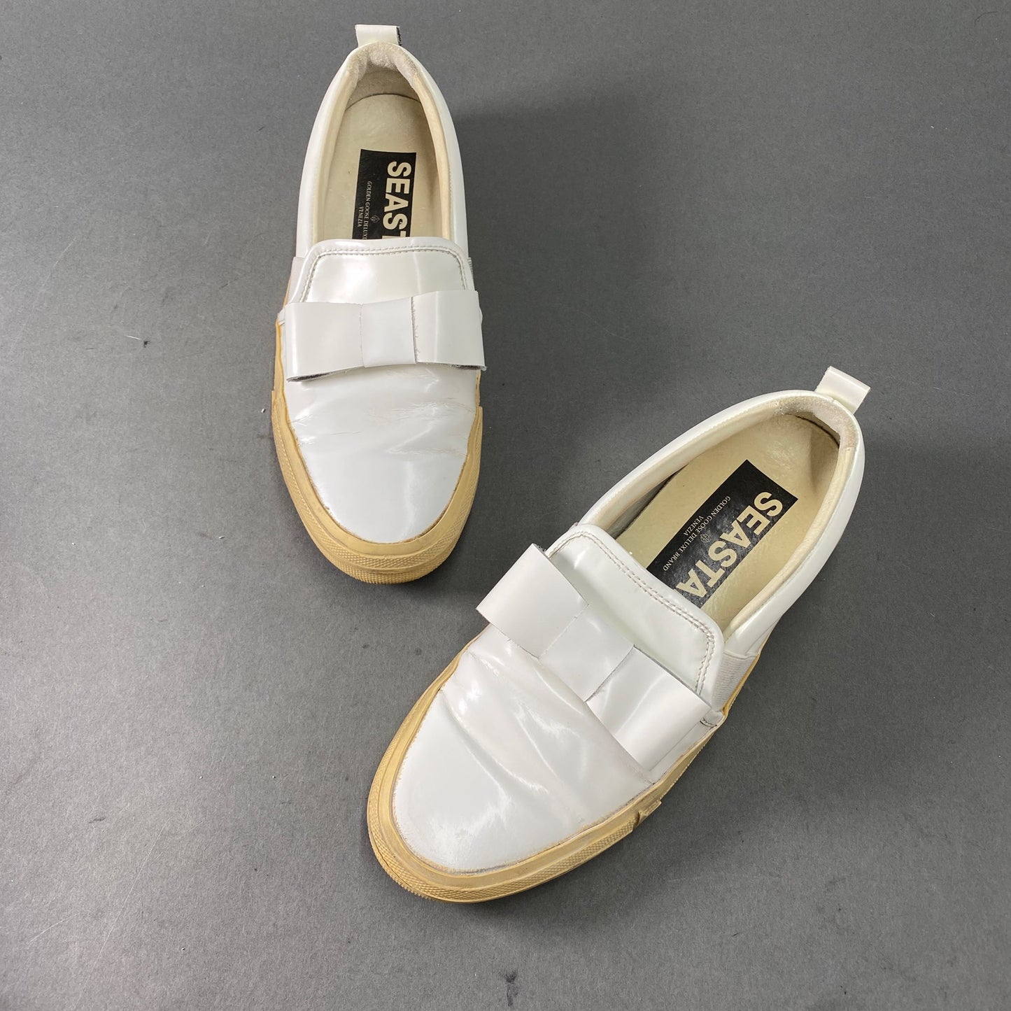 2a18 GOLDEN GOOSE ゴールデングース スニーカー SEASTAR 37 ホワイト レザー 牛革 GGDB リボン