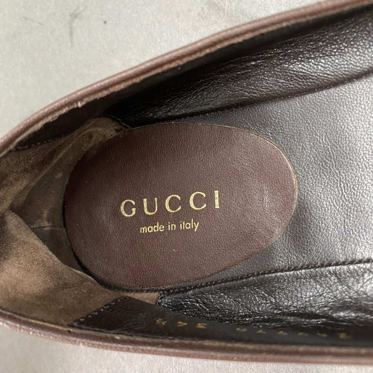 3L6 イタリア製 GUCCI グッチ フラットパンプス GGキャンバス 34 1/2 ブラウン レディース リボン