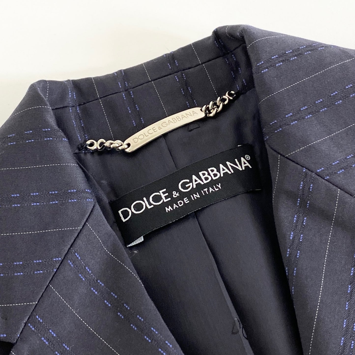 27a18 イタリア製 DOLCE&GABBANA ドルチェ＆ガッバーナ テーラードジャケット 36 ブラック ストライプ スーツジャケット フォーマル 上着