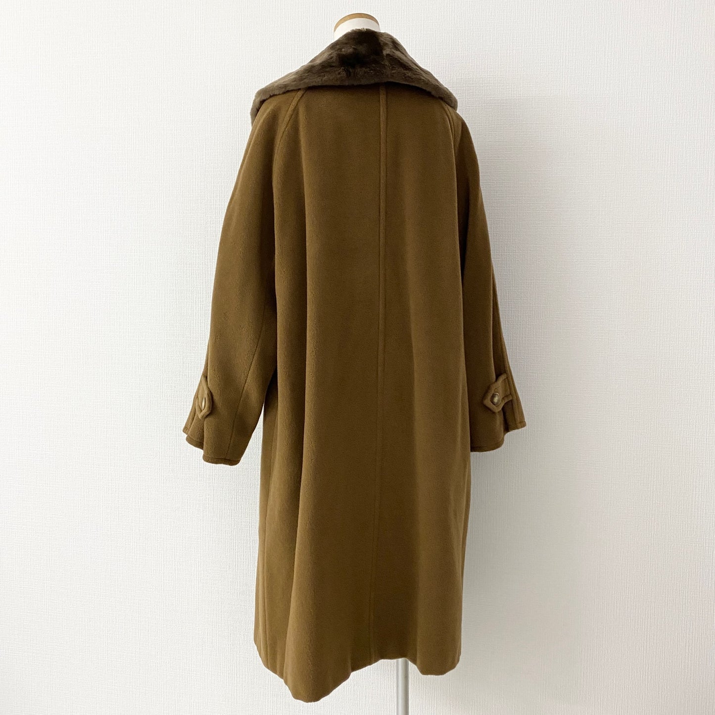 55k21《美品》Max Mara マックスマーラ カシミヤ混 ビッグカラーコート 42 キャメル アウター 羽織 上着