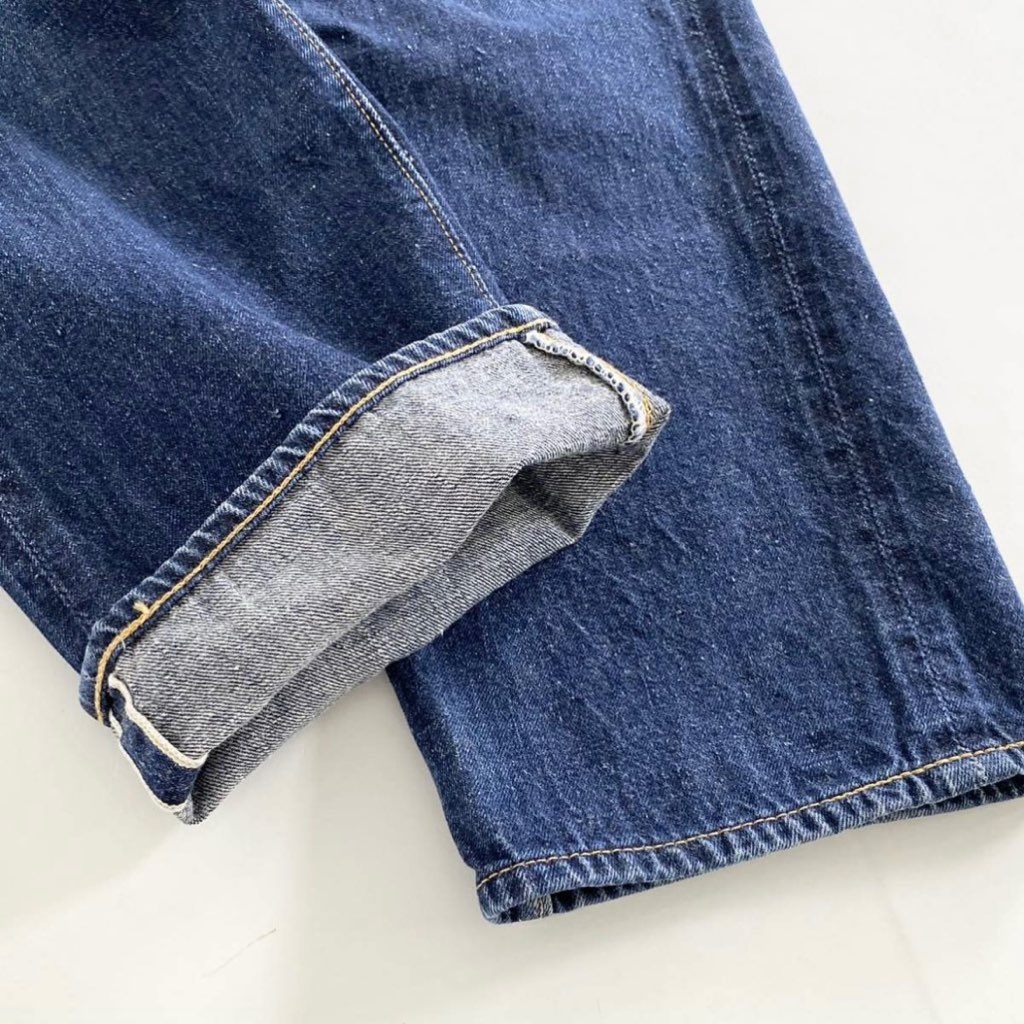 32h21 《美品》 WAREHOUSE ウェアハウス リネン混デニムパンツ サイズ29 インディゴ ジーンズ LINEN DENIM PANTS 日本製 ボトムス ネイビー