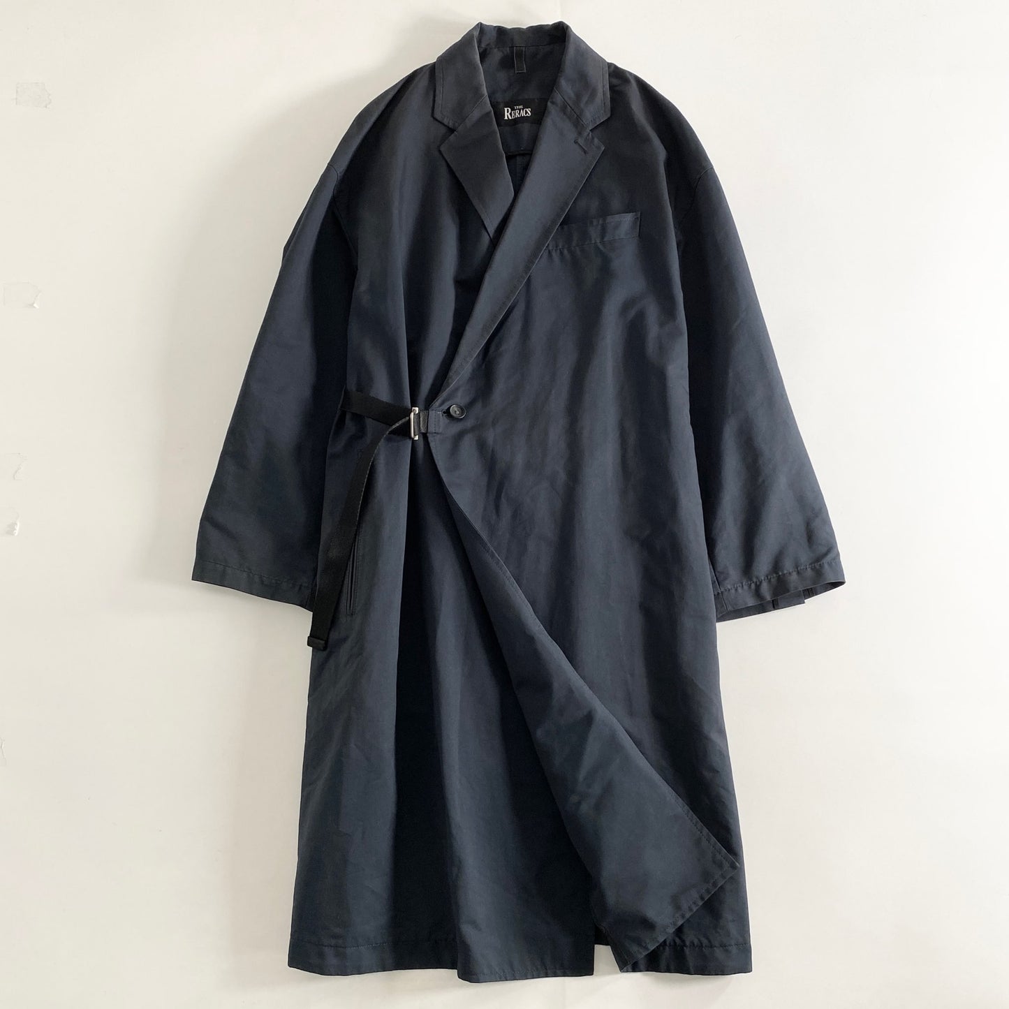 43k29 THE RERACS ザ リラクス 20AW LOOSE CHESTER FIELD COAT 46 ネイビー チェスターコート ロングコート 日本製