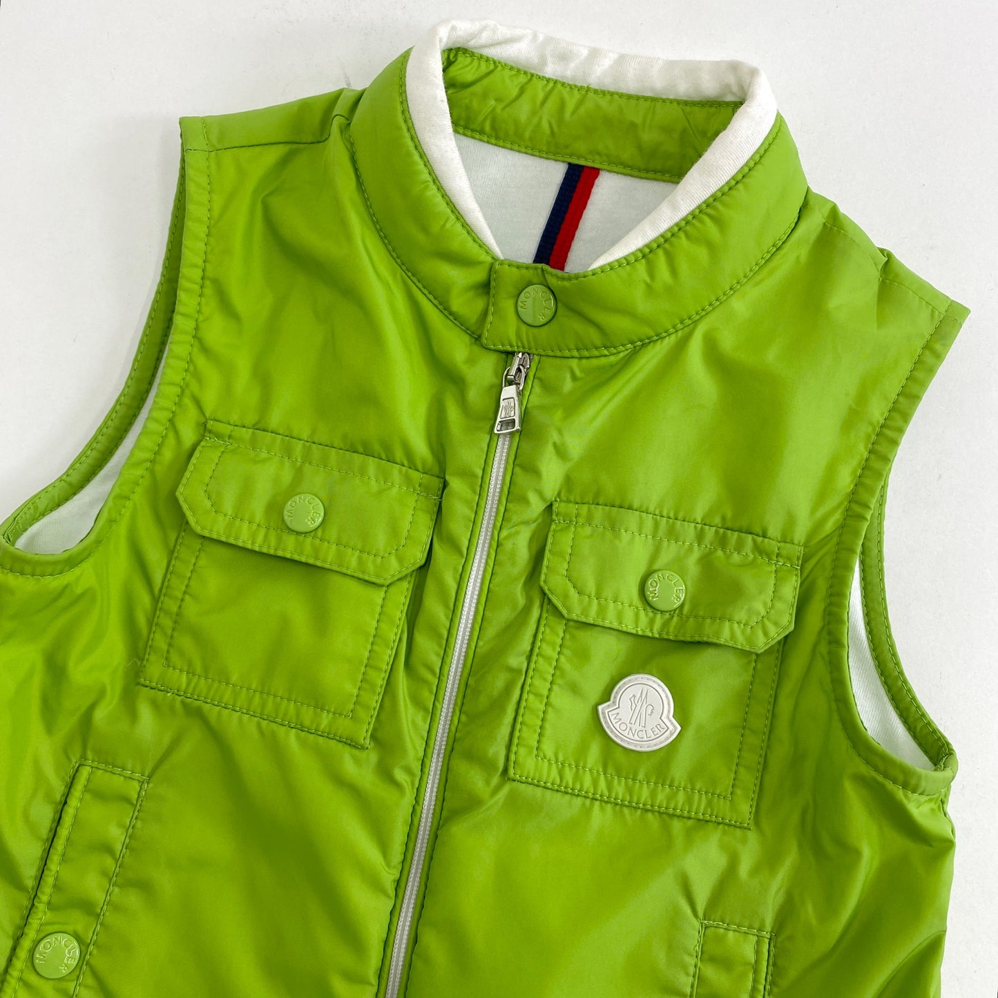 63k9 MONCLER モンクレール Kids Logo Patch Tazer Gilet Vest ジレベスト H19511A00026 3A グリーン 子供服 キッズ ベビー服