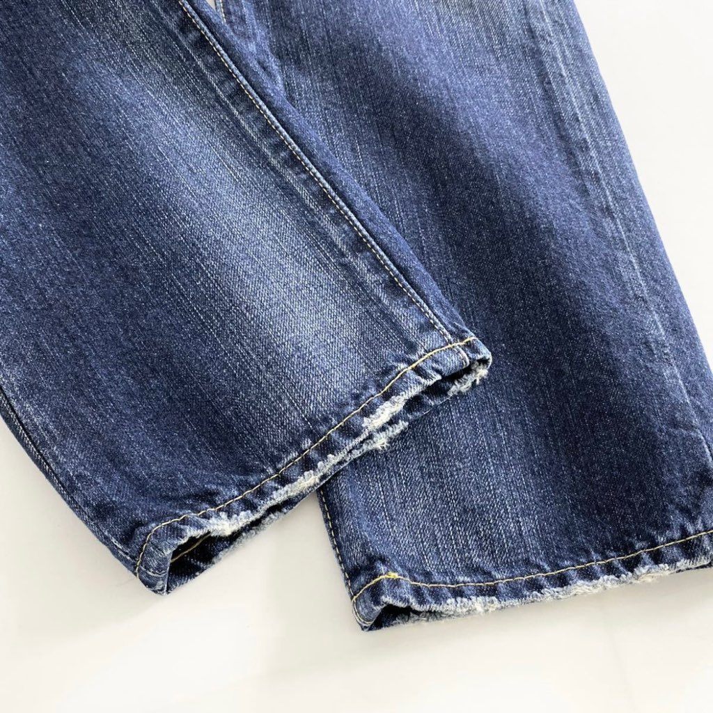 32h21 《美品》 TMT ティーエムティー ヴィンテージ加工デニムパンツ M インディゴ メンズ DENIM PANTS リペア ダメージ加工