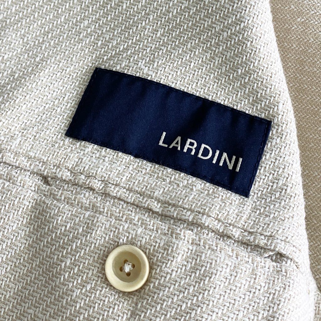 26b25 LARDINI ラルディーニ イタリア製 テーラードジャケット ブレザー サイドベンツ コットンリネン JK527 44 ベージュ クリーム リネン MADE IN ITALY